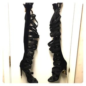 Strap Thigh High heels sz 10